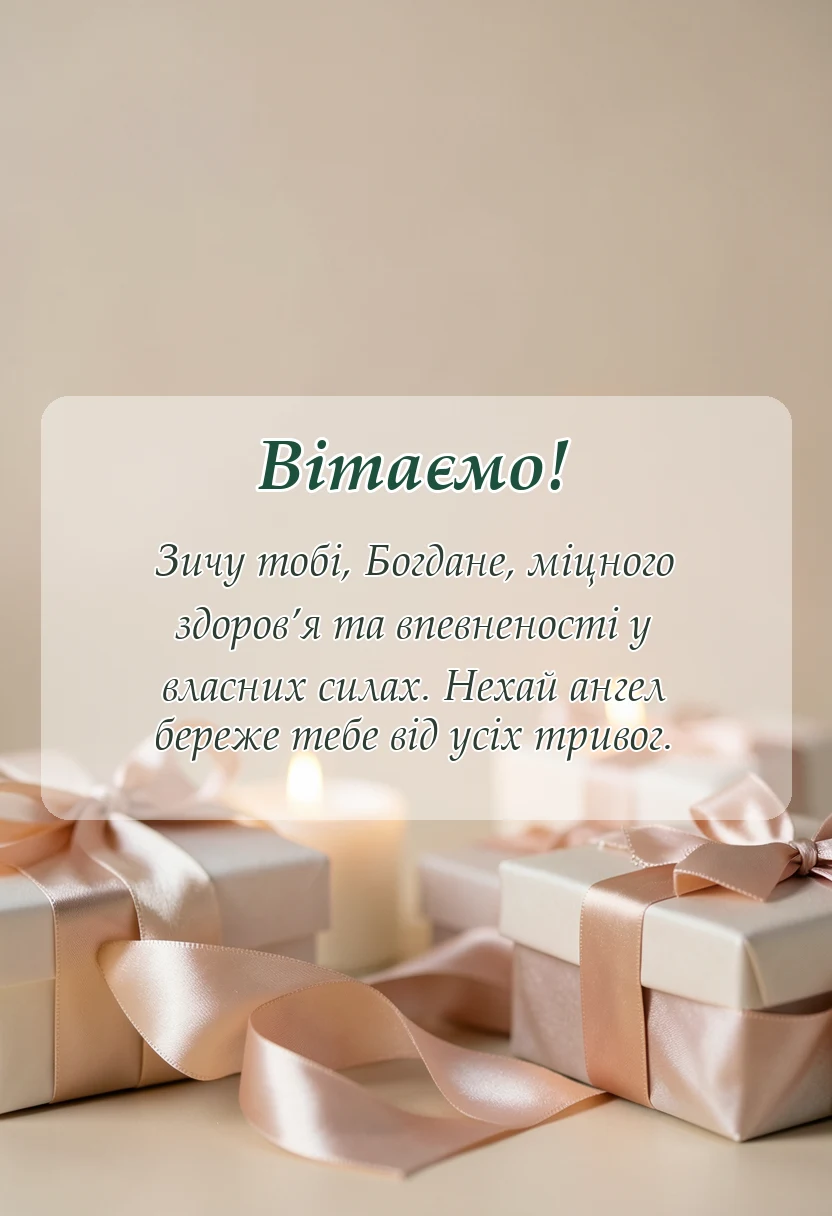 святкова картинка: привітання з днем ангела богдана