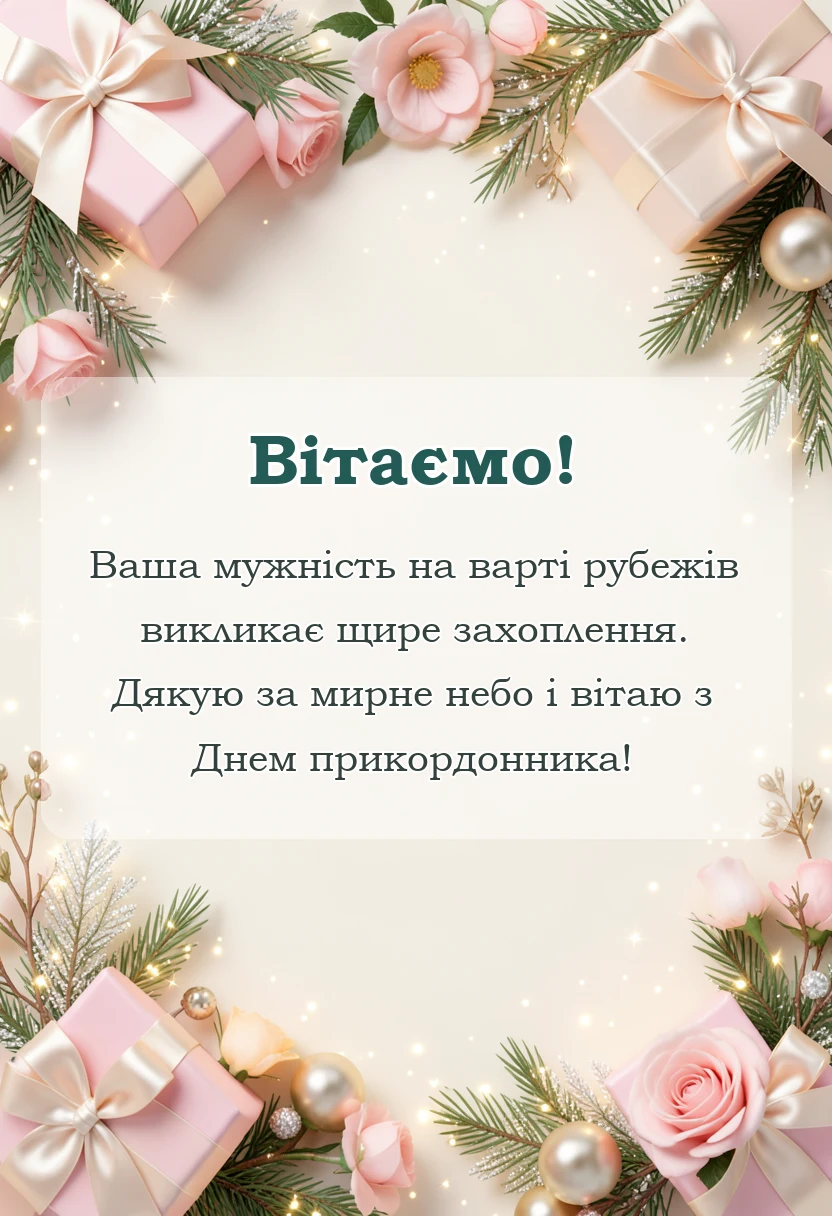вітальна листівка - привітання з днем прикордонника
