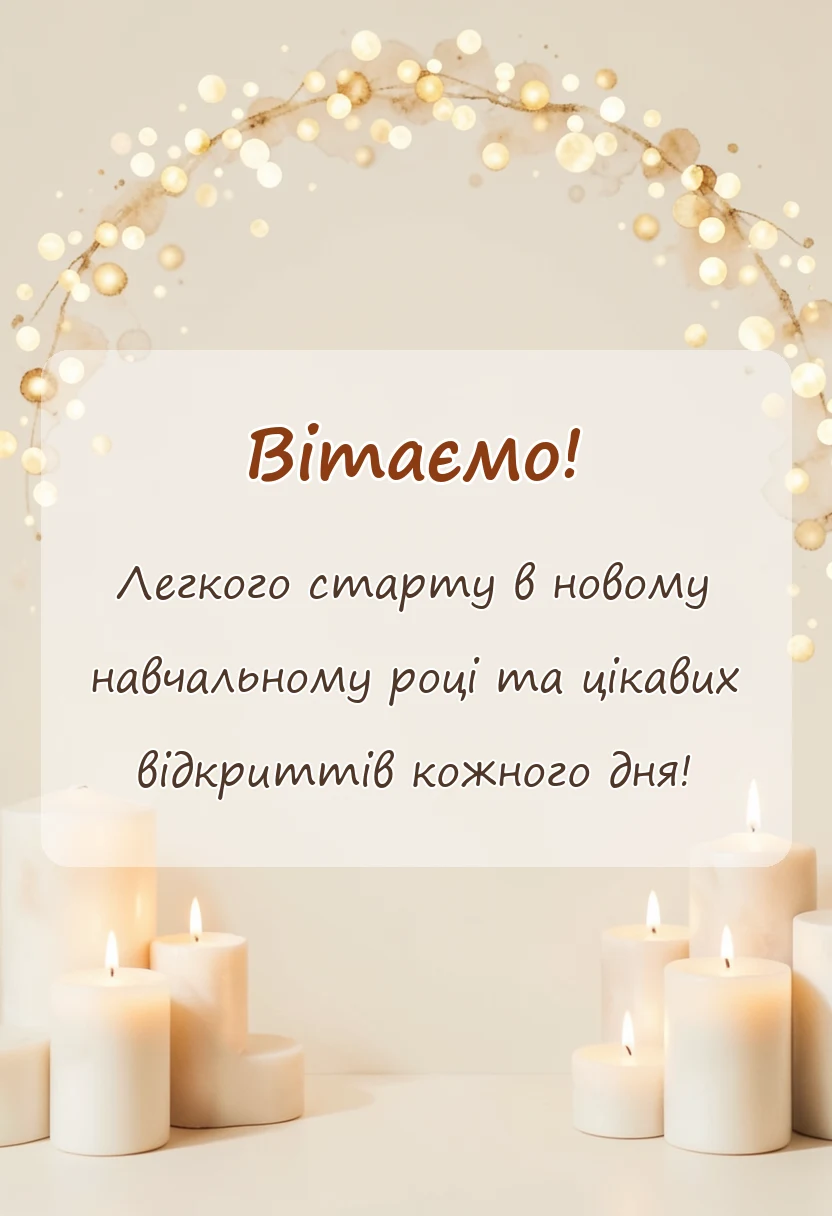 листівка з побажанням - привітання з першим вересня