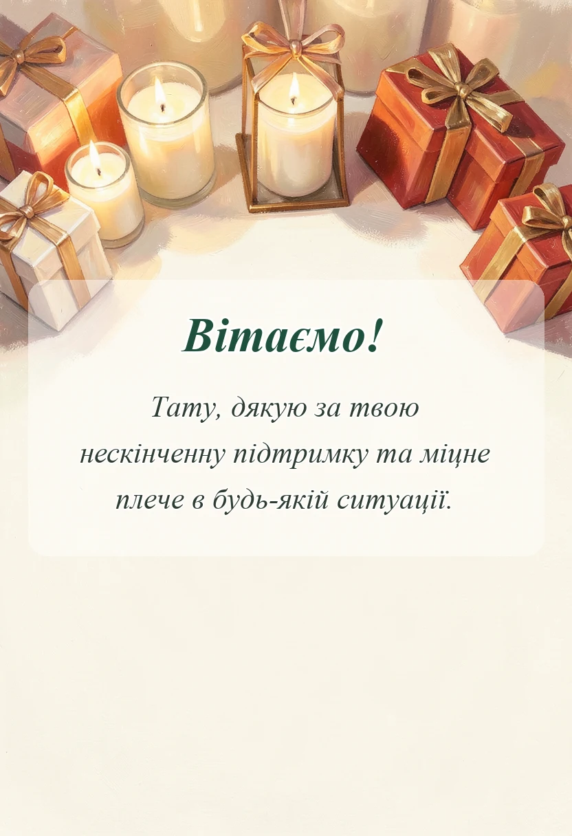 унікальна листівка - слова подяки татові