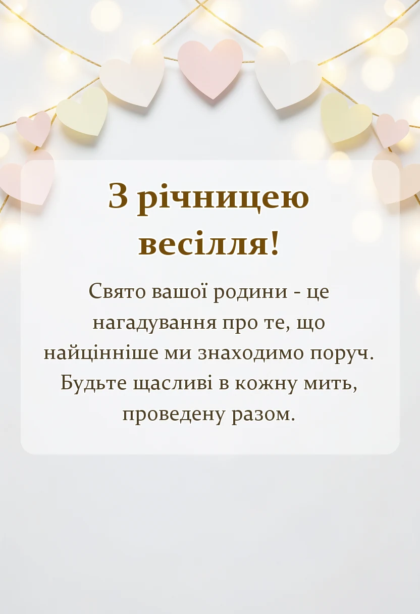 унікальна листівка - вітання з річницею весілля