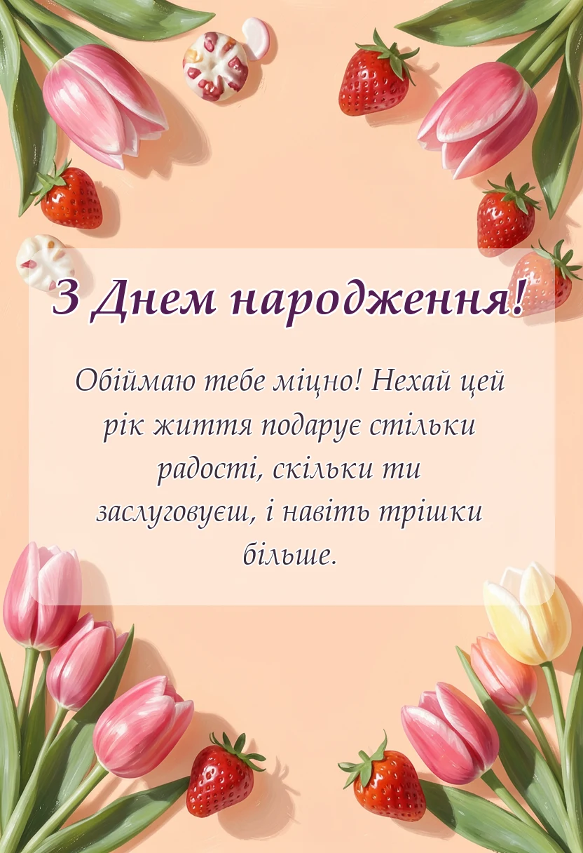 листівка з побажанням - побажання на день народження своїми словами