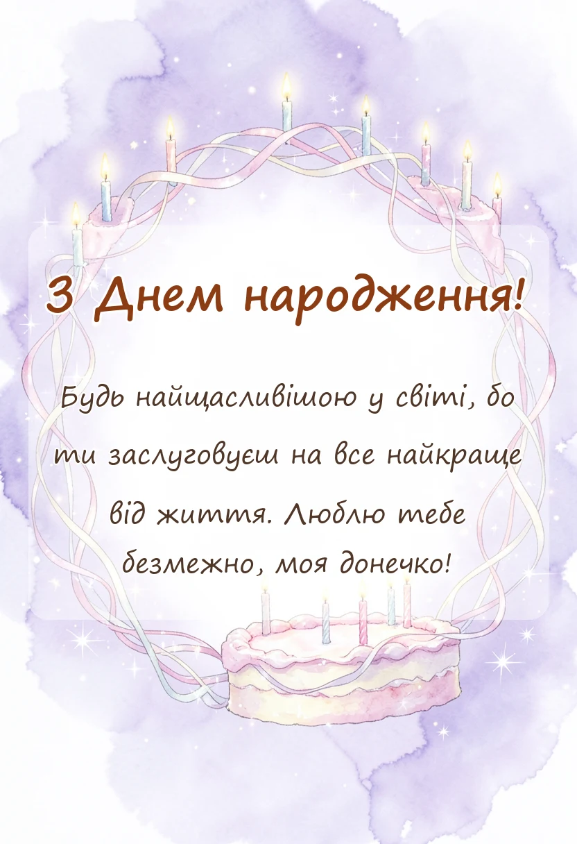 унікальна листівка - картинки для донечки