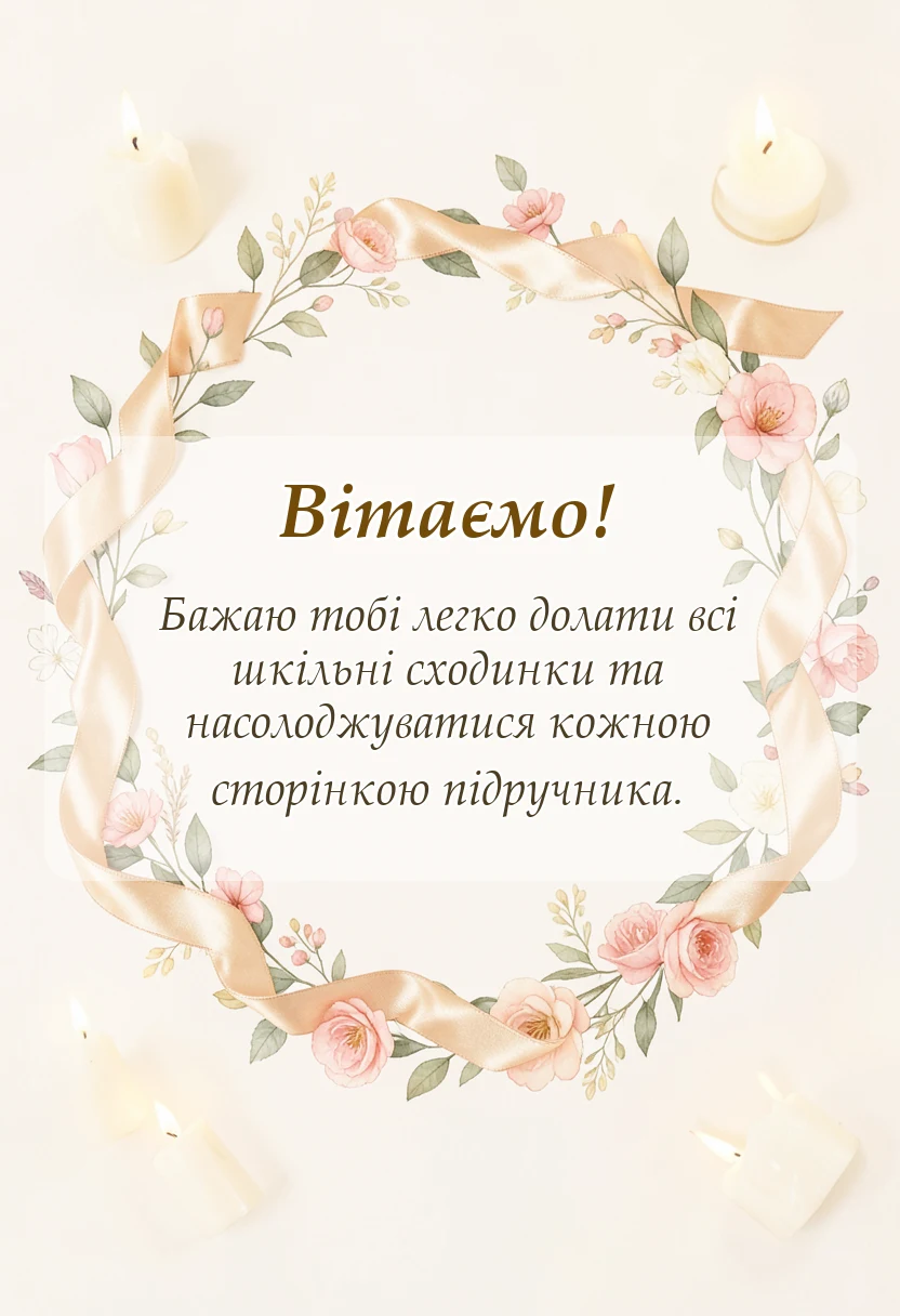 вітальна листівка - привітання з першим вересня дитині