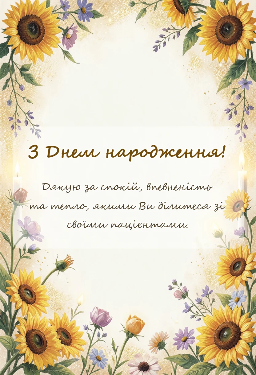 унікальна листівка - привітання сімейному лікарю
