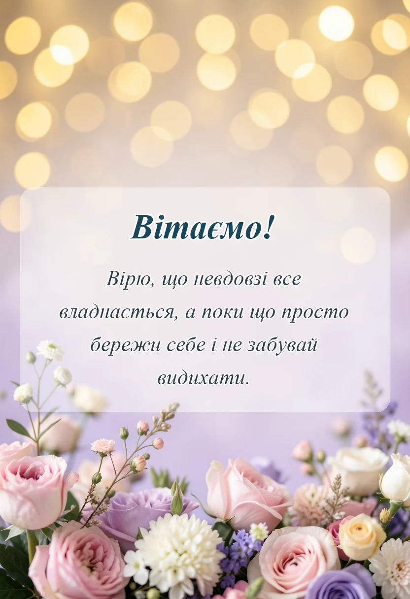 листівка з побажанням - слова підтримки своїми словами