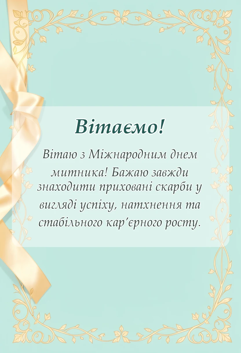 святкова картинка: міжнародний день митника привітання