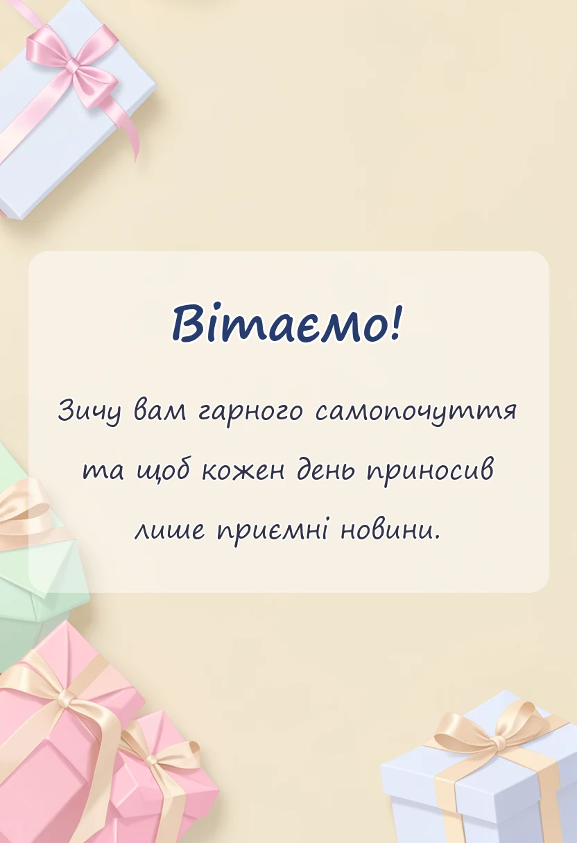 унікальна листівка - побажання здоров'я і добра