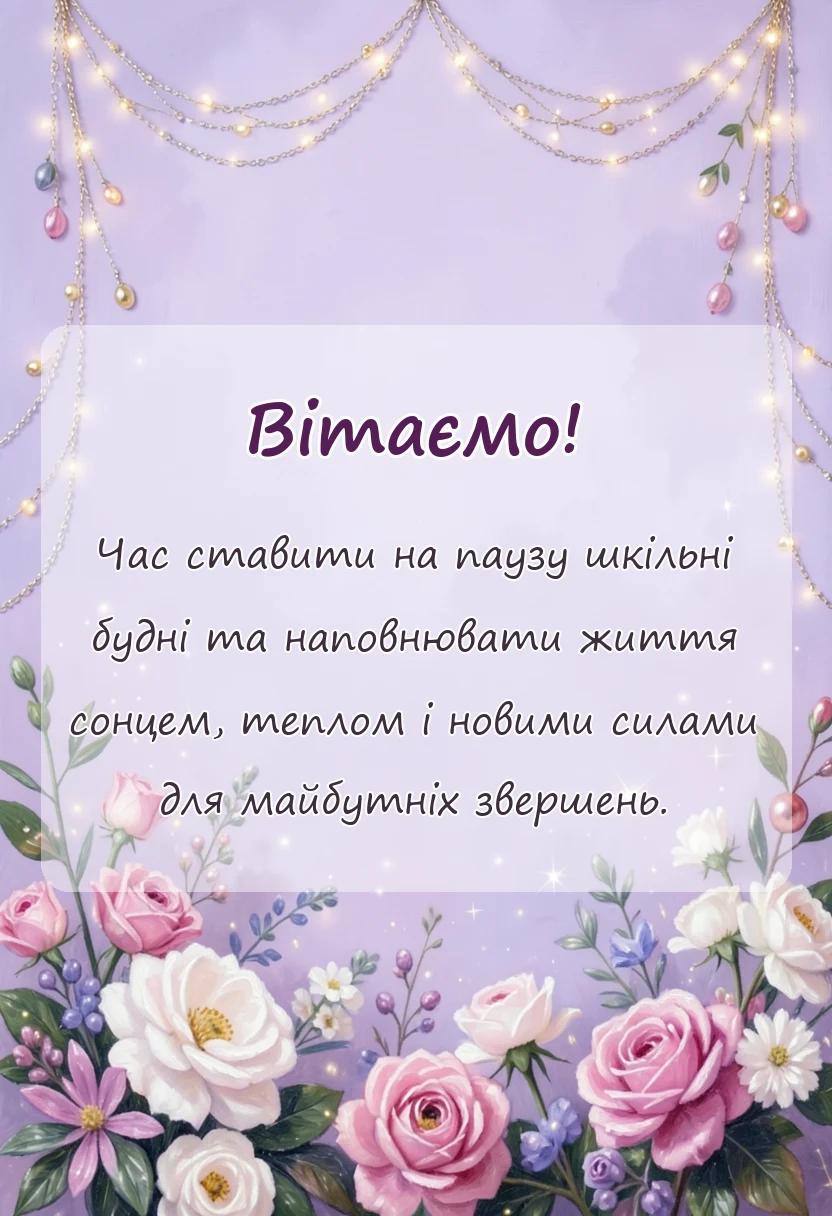 вітальна листівка - вітання з останнім дзвоником в прозі