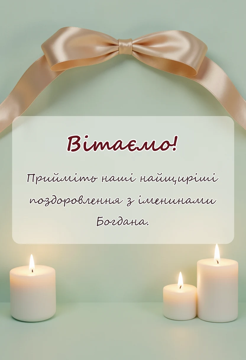 вітальна листівка - привітання з днем ангела богдана