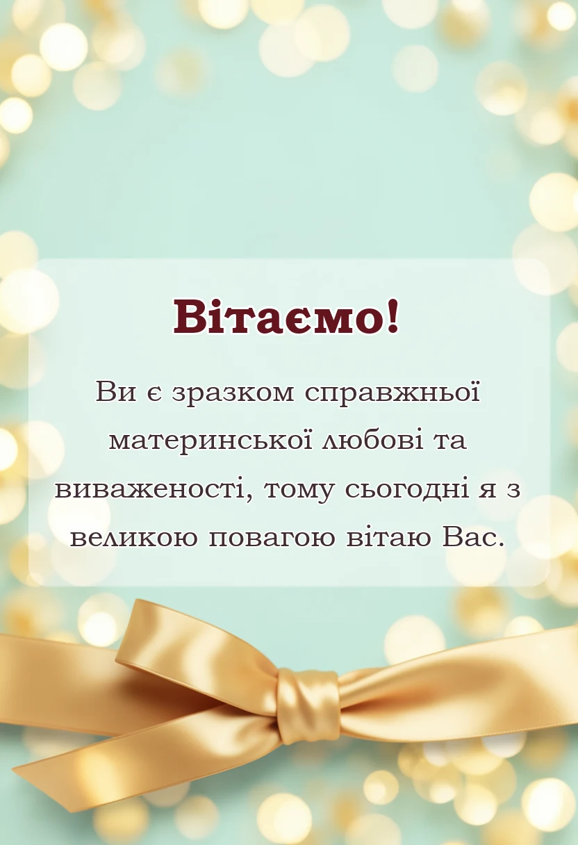 листівка з побажанням - привітання з днем матері свекрусі від невістки своїми словами