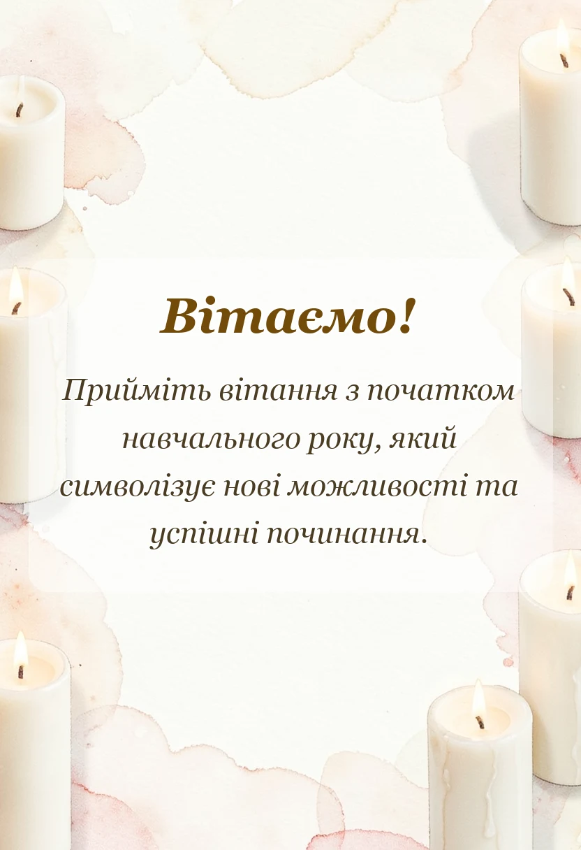 святкова картинка: привітання з першим вересня своїми словами