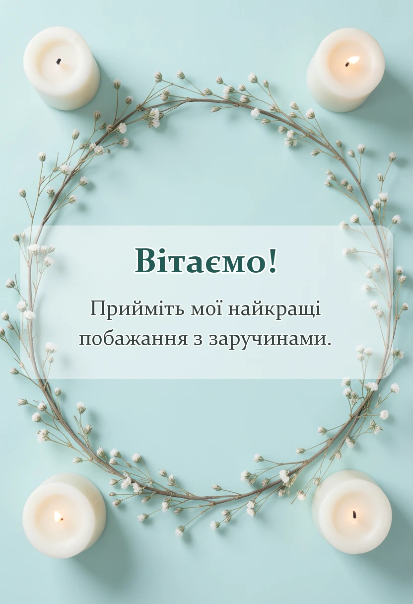 листівка з побажанням - привітання із заручинами