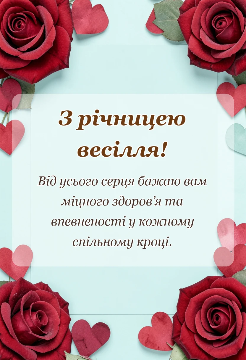 листівка з побажанням - смс привітання з річницею весілля