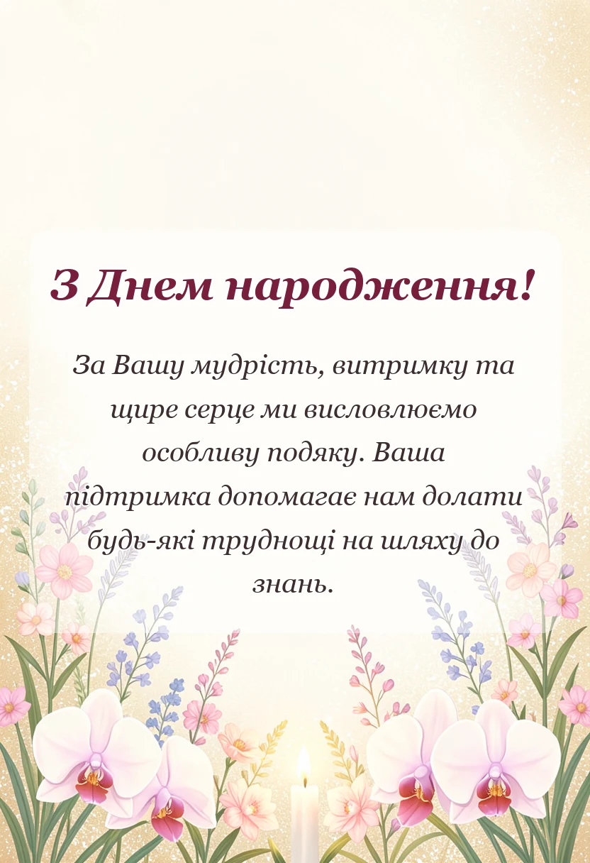 листівка з побажанням - вірш подяка вчительці