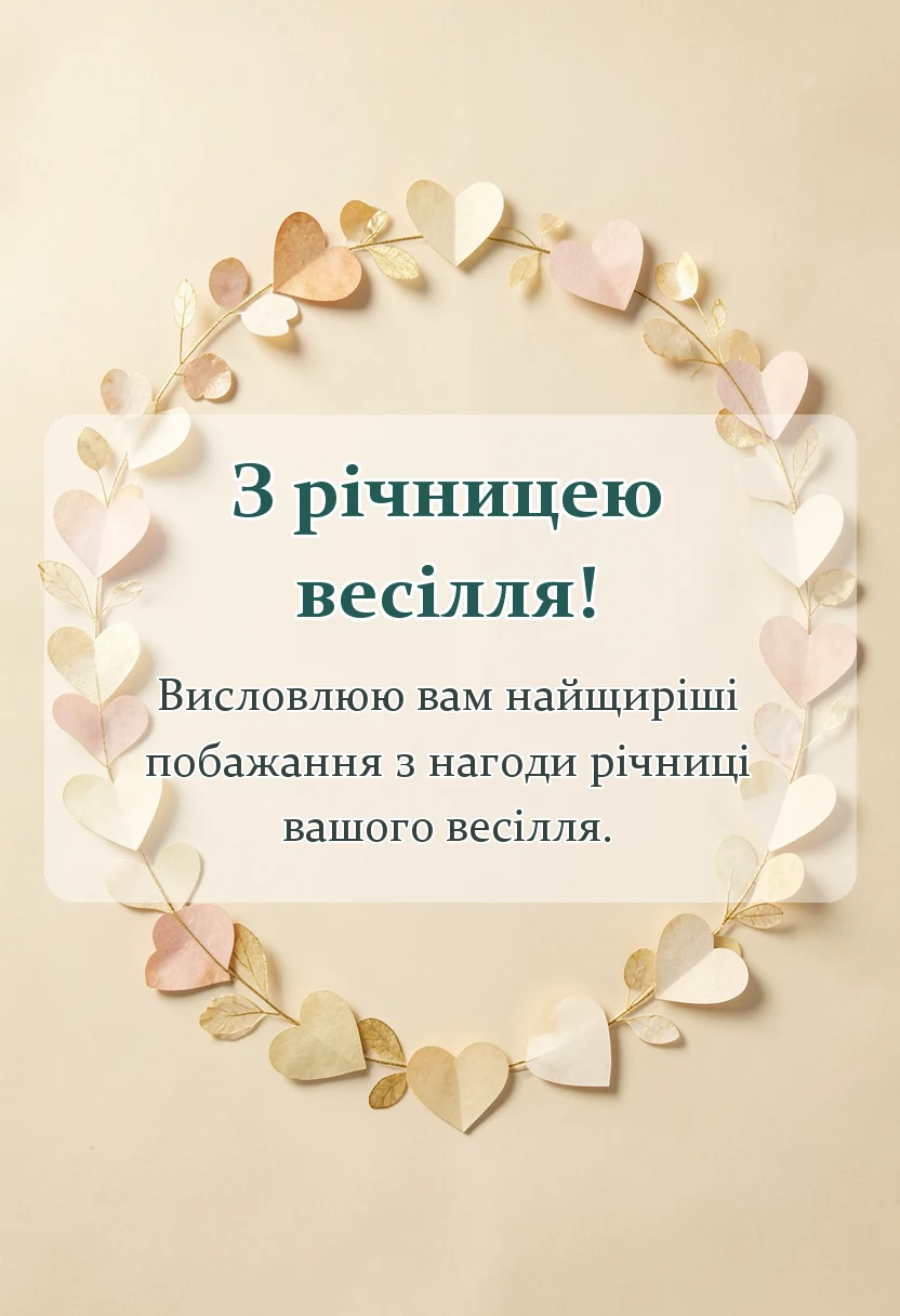 святкова картинка: вітання з річницею весілля