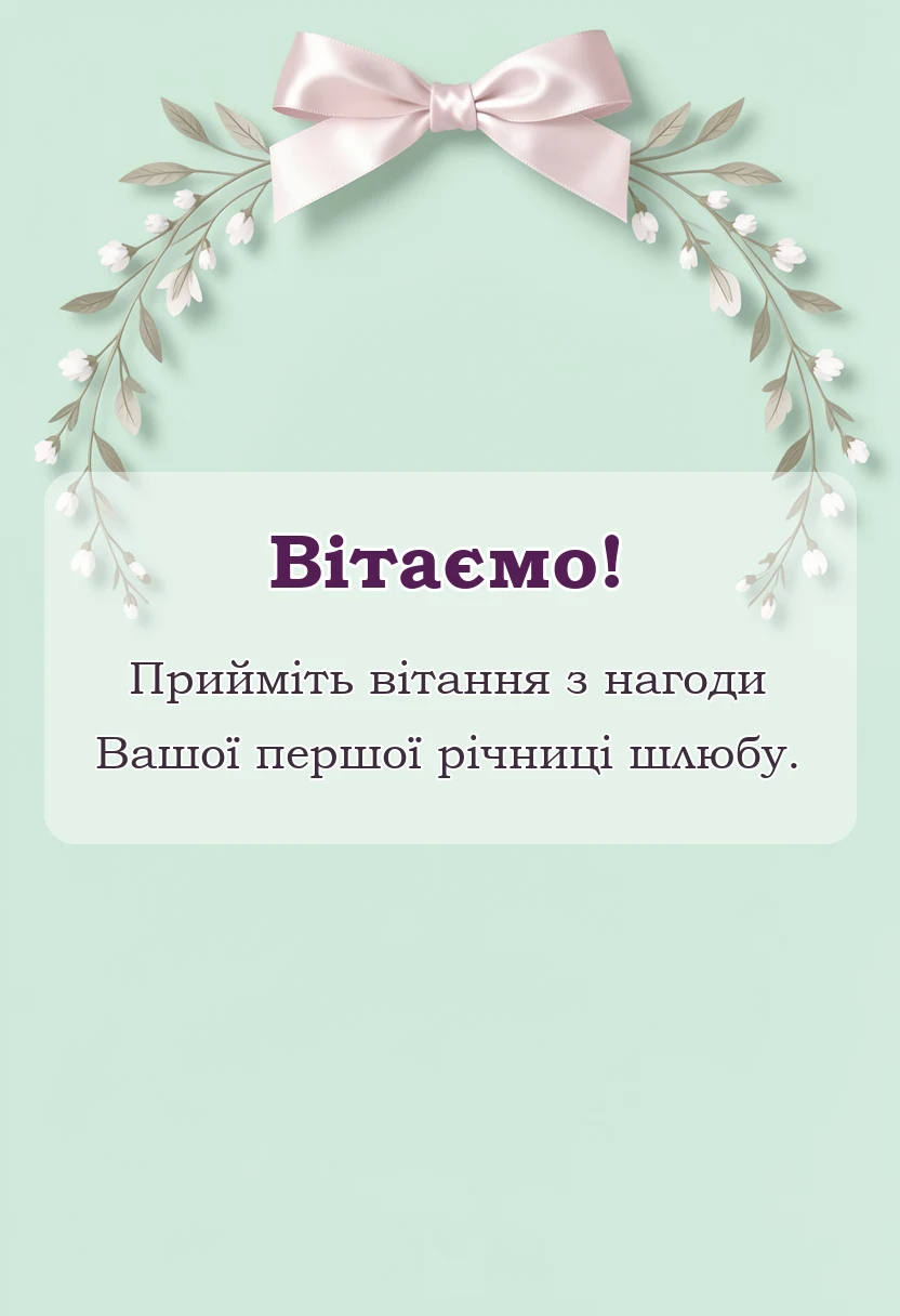 унікальна листівка - картинки з першою річницею весілля