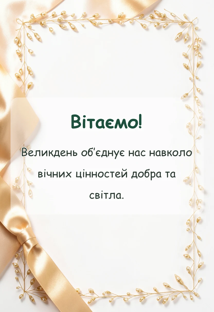 святкова картинка: коротке привітання з великоднем