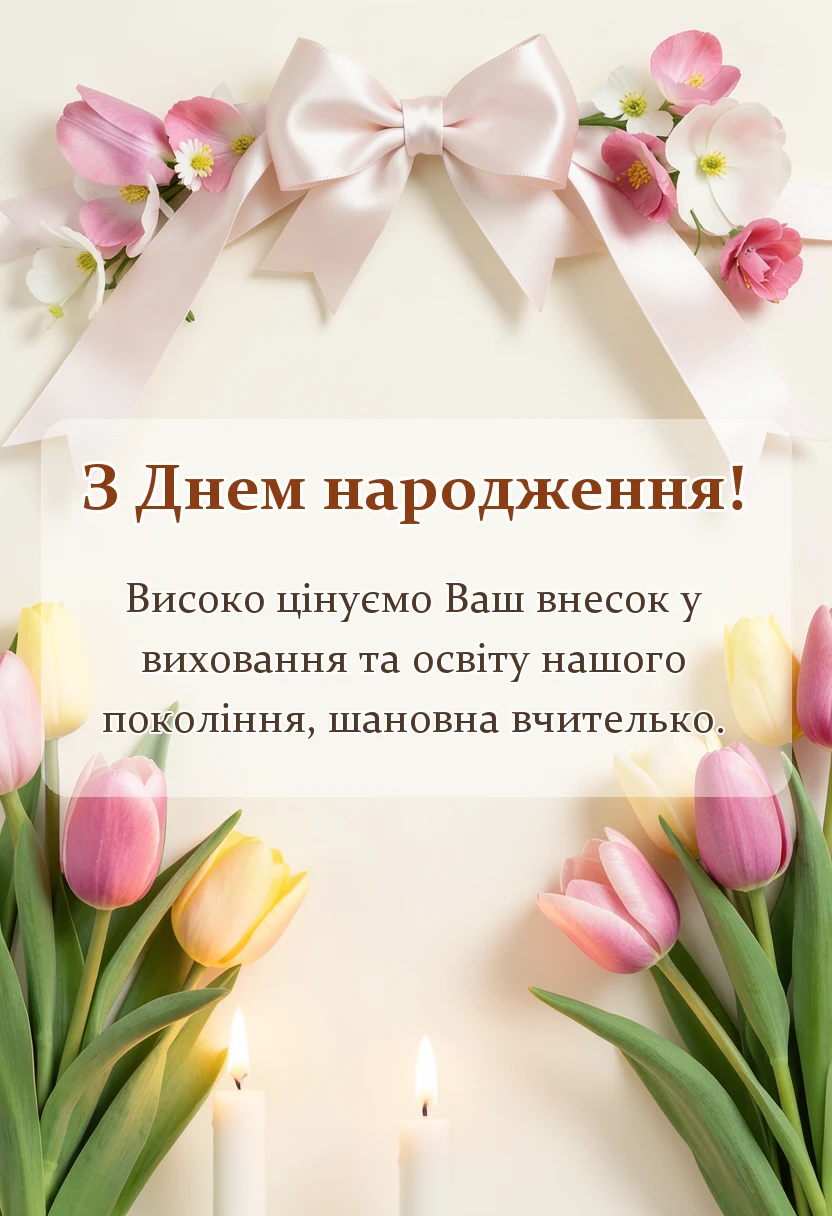 святкова картинка: подяка вчительці від батьків своїми словами