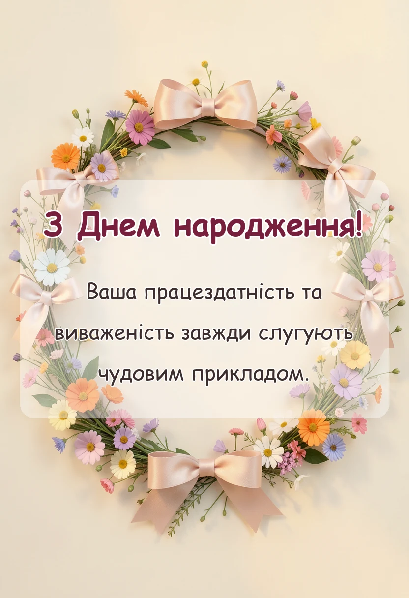 вітальна листівка - побажання на день народження своїми словами