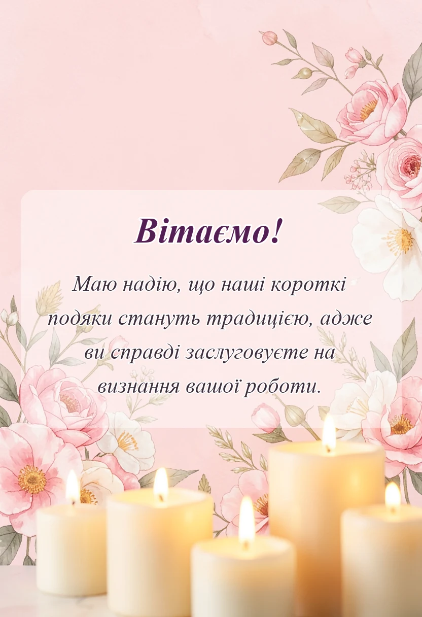 вітальна листівка - подяка за співпрацю своїми словами
