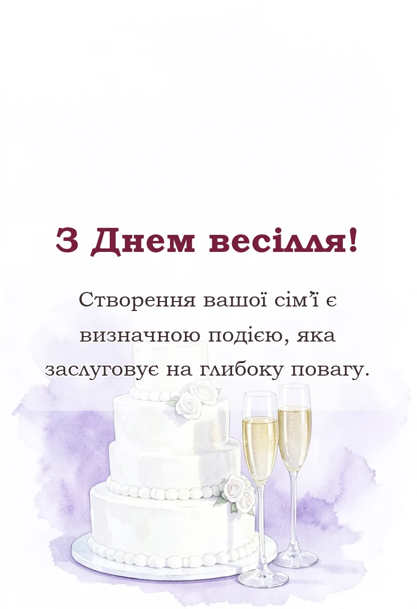 вітальна листівка - привітання на весілля своїми словами до сліз