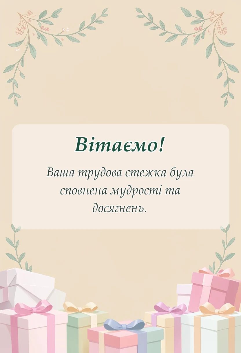 вітальна листівка - вірш про пенсію