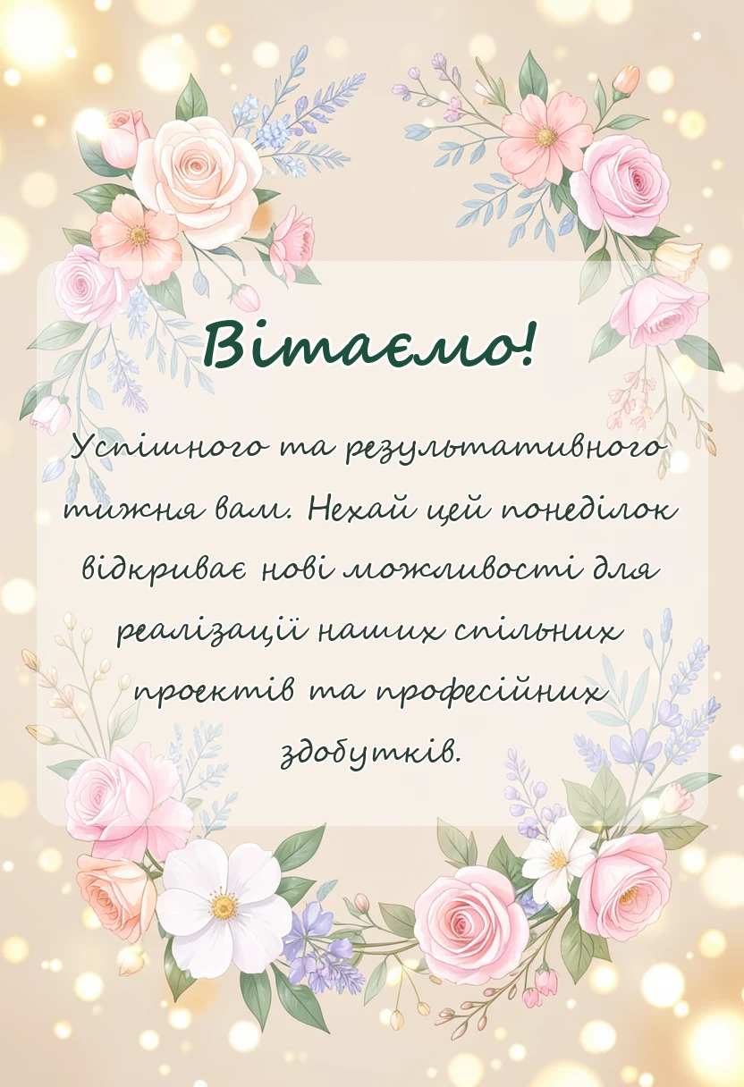 вітальна листівка - прикольні картинки доброго понеділка та вдалого тижня