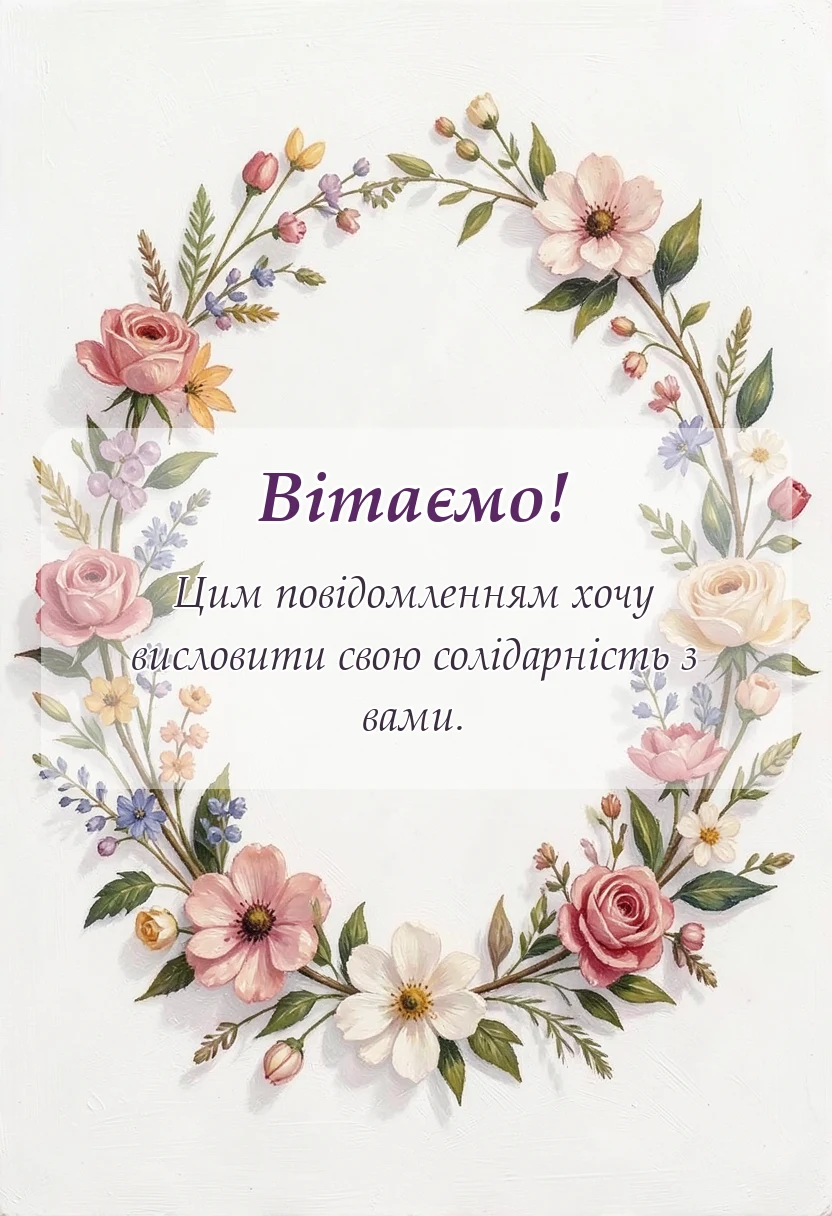святкова картинка: слова підтримки своїми словами