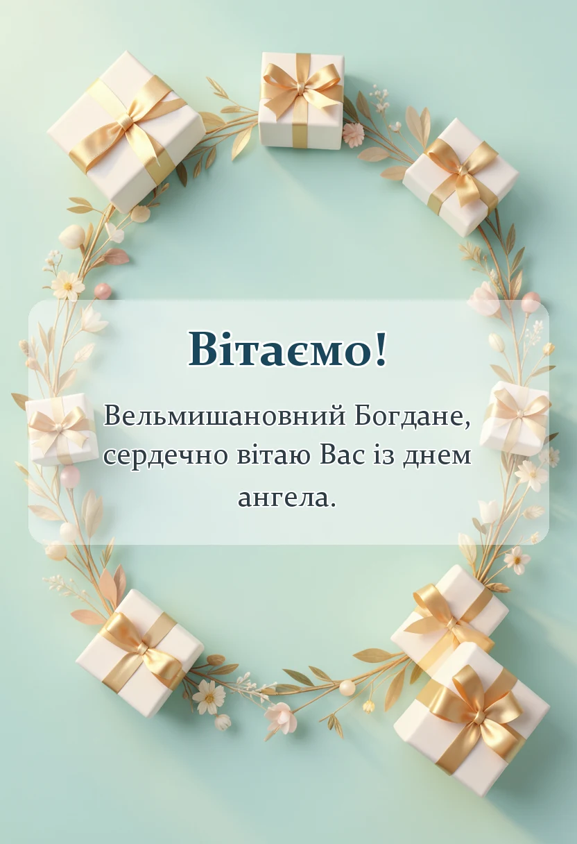 вітальна листівка - картинки з днем ангела богдана