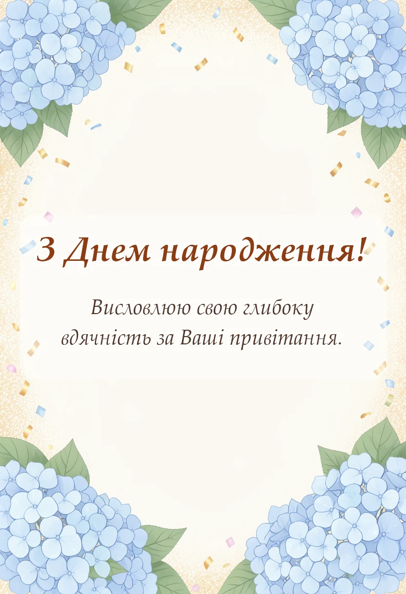 унікальна листівка - подяка за вітання з днем народження картинки готові тексти