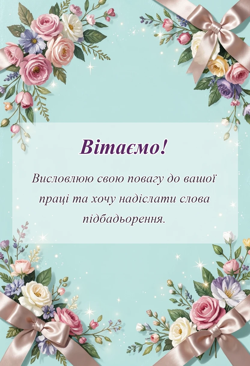 вітальна листівка - слова підтримки своїми словами