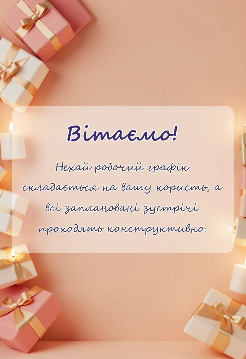 листівка з побажанням - привітання з початком нового тижня своїми словами