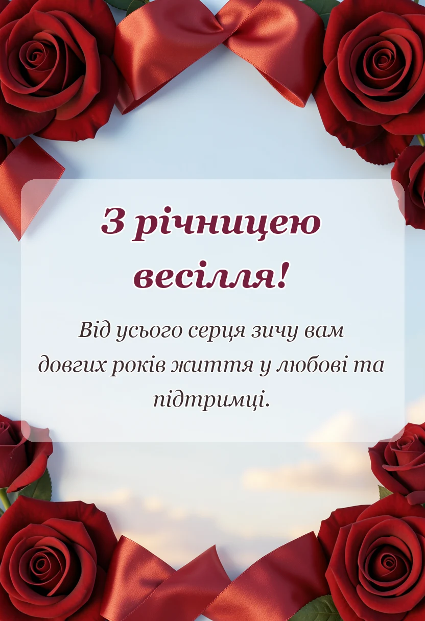 святкова картинка: вітання з річницею весілля
