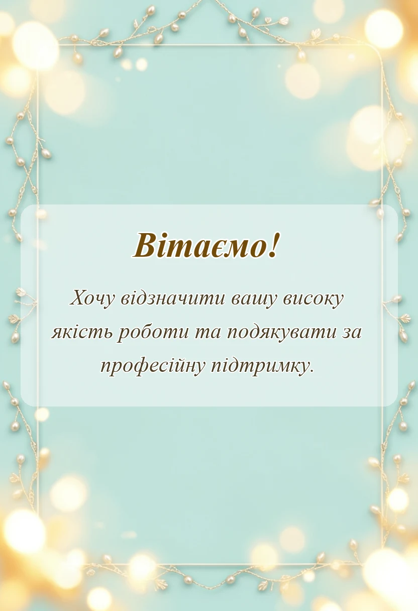 вітальна листівка - подяка за співпрацю своїми словами