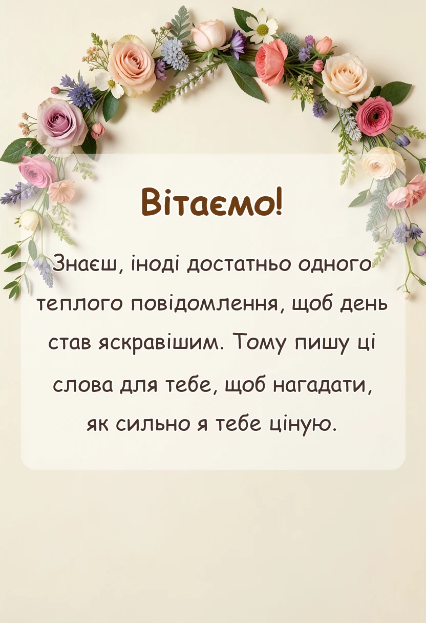 вітальна листівка - привітання з початком нового тижня своїми словами