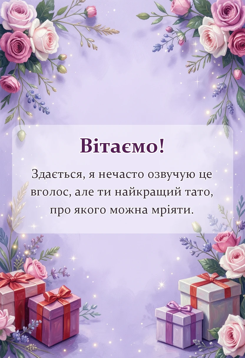 унікальна листівка - слова подяки татові