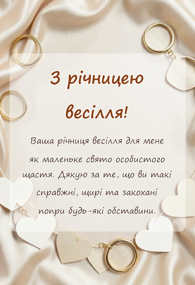 листівка з побажанням - смс привітання з річницею весілля