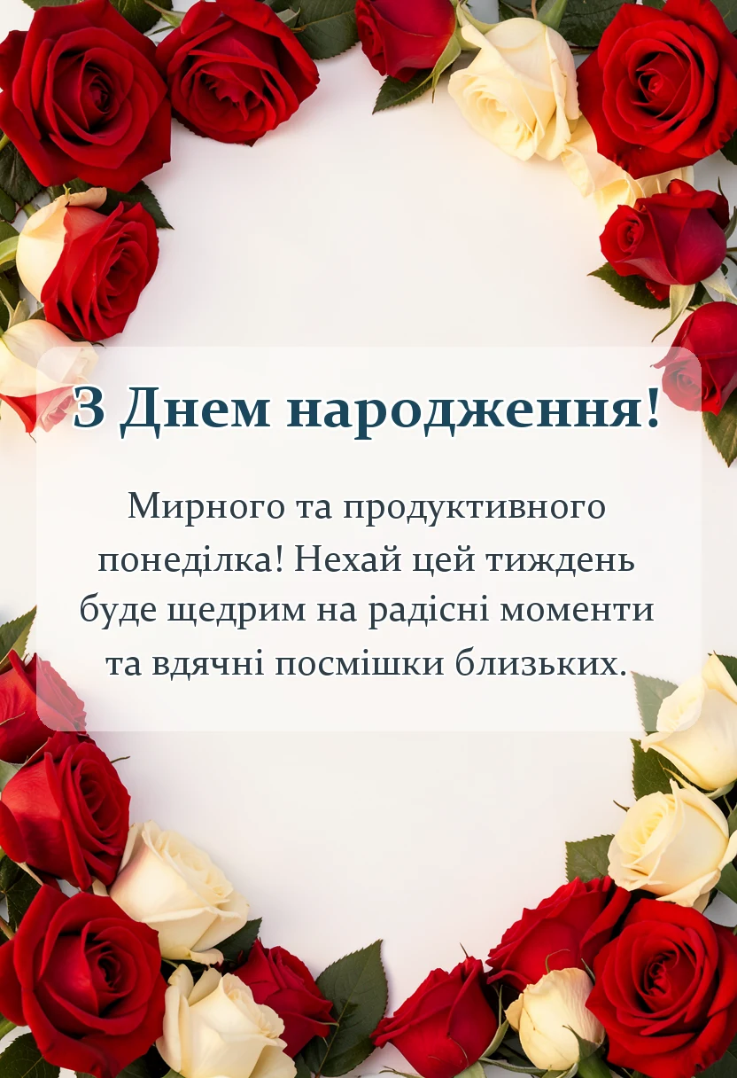 листівка з побажанням - гарного понеділка та вдалого тижня картинки