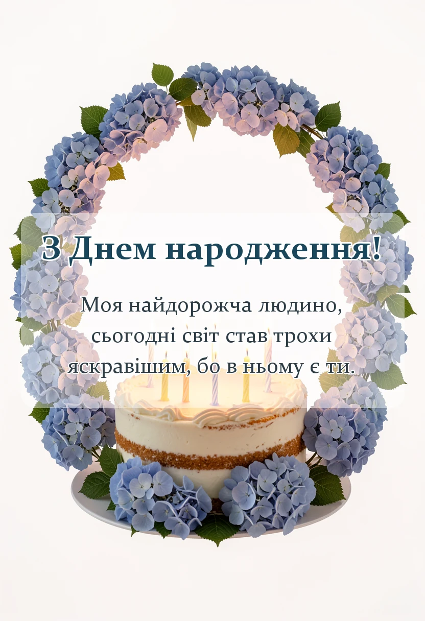 святкова картинка: побажання на день народження своїми словами