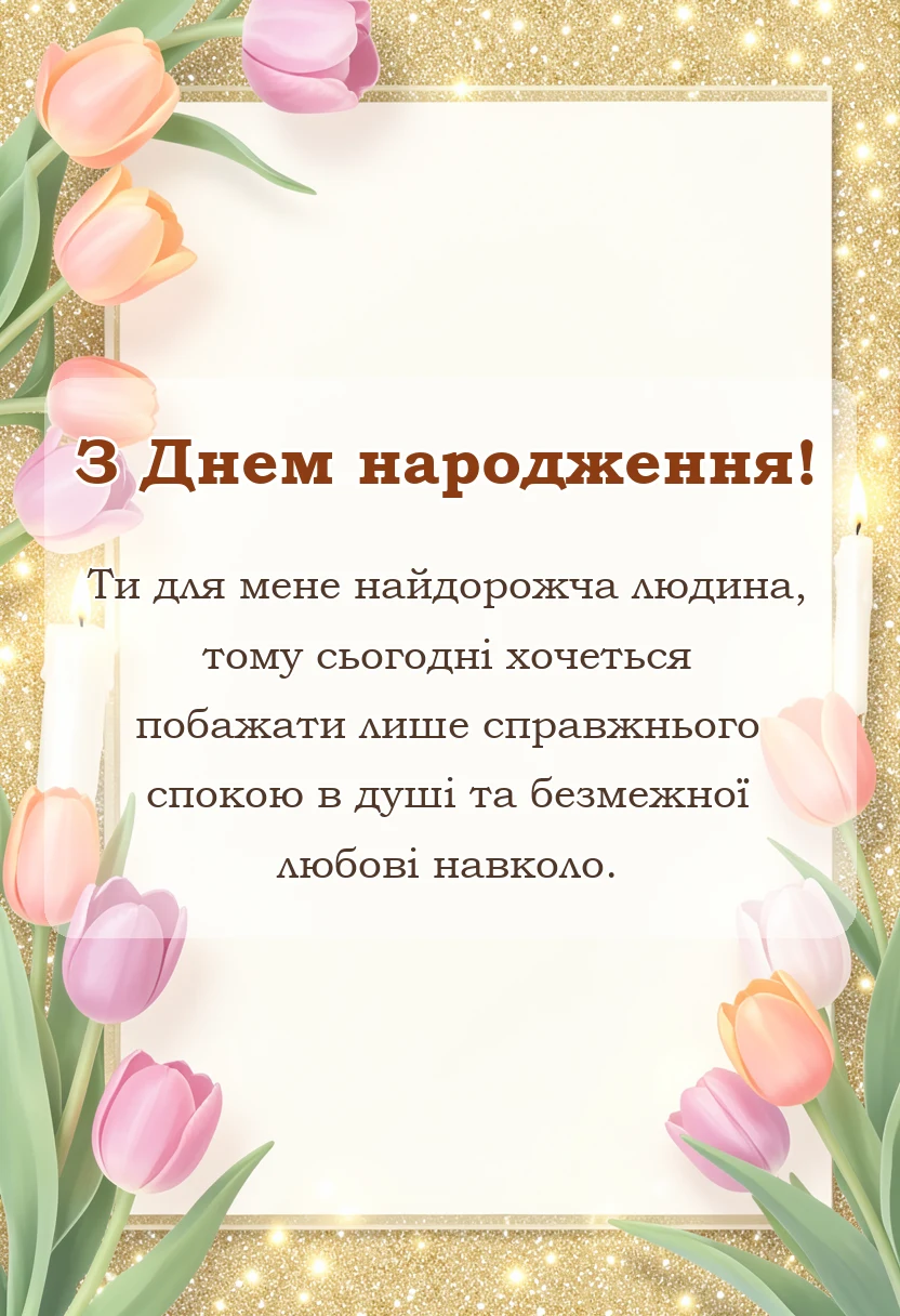 листівка з побажанням - привітання з днем народження картинки українською