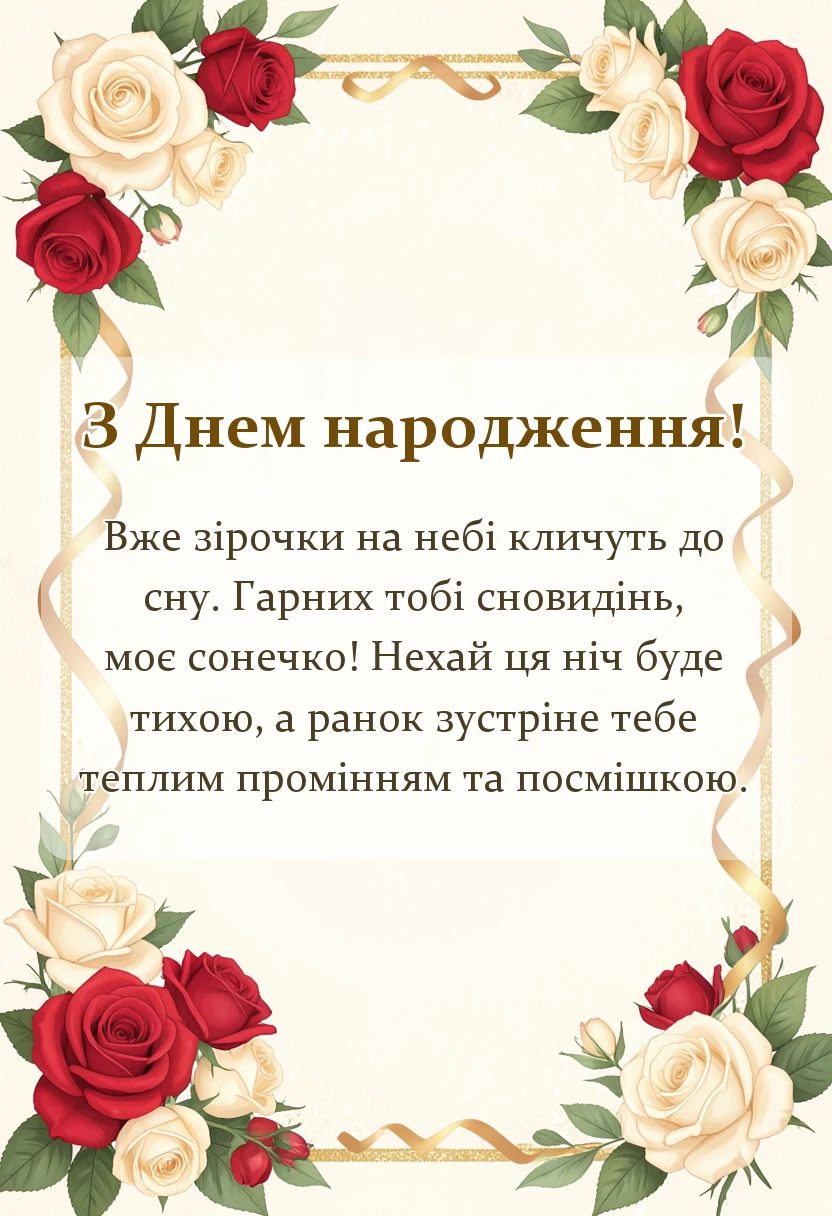 унікальна листівка - привітання на добраніч