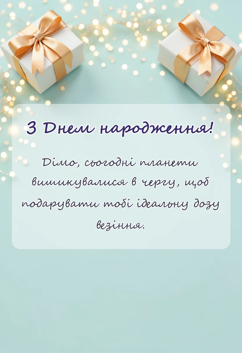 вітальна листівка - прикольні привітання з днем народження діма