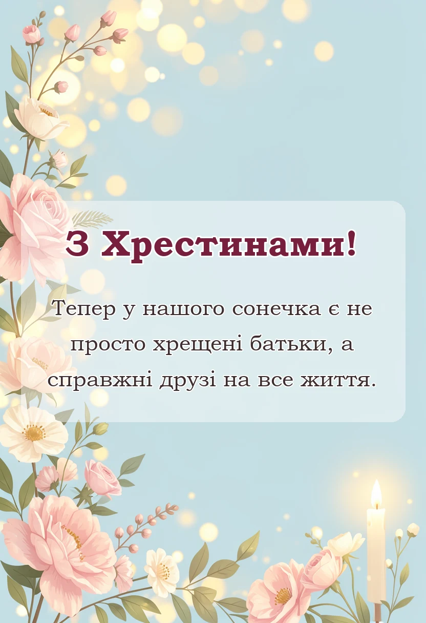 листівка з побажанням - картинки на хрестини