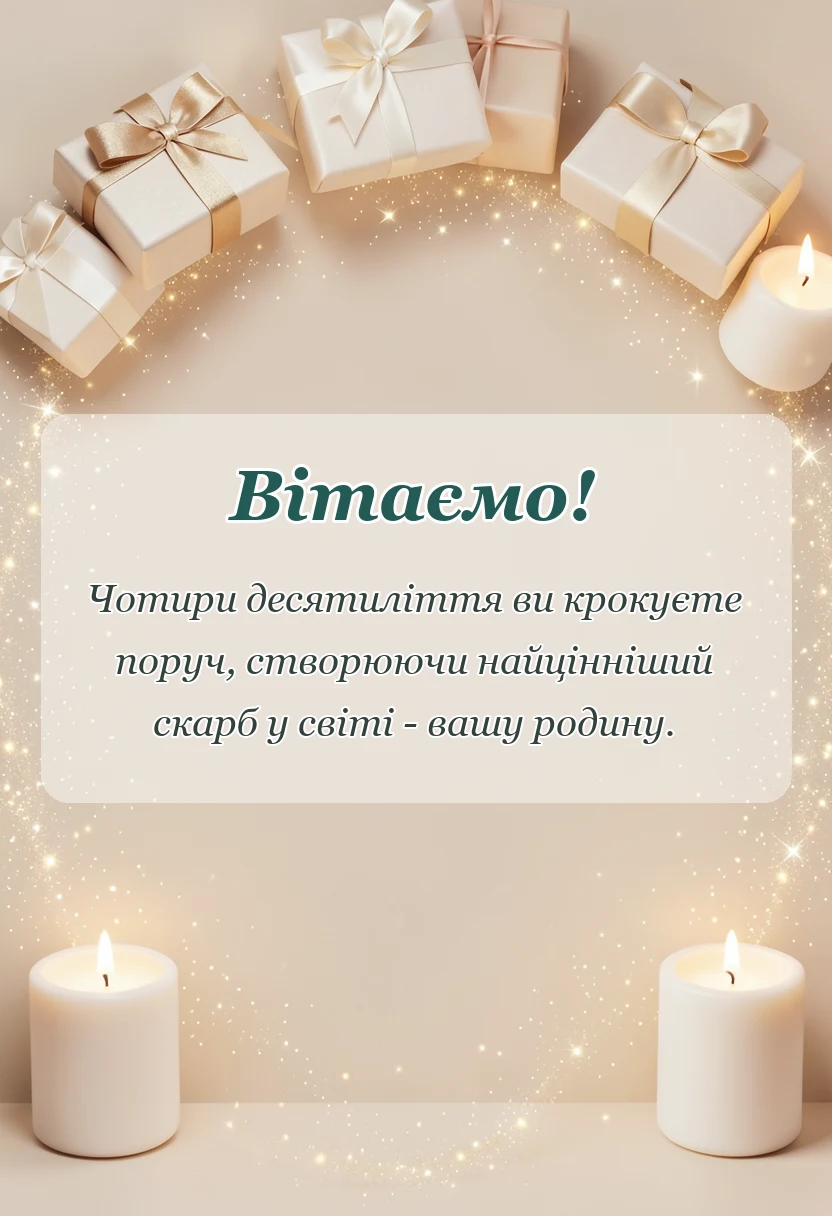 красива листівка: привітання з 40 роками весілля картинки