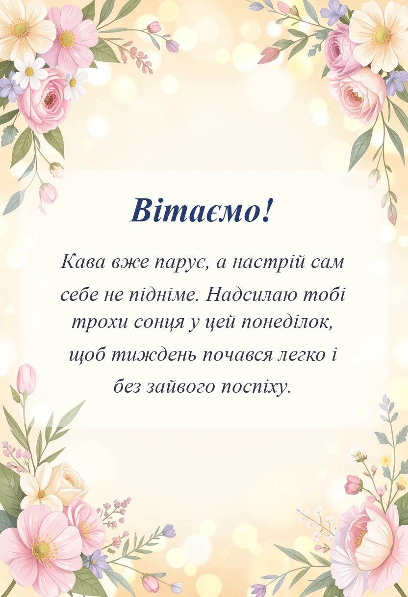 унікальна листівка - прикольні картинки доброго понеділка та вдалого тижня