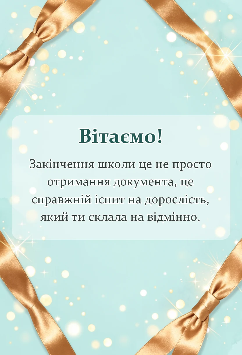 листівка з побажанням - привітання з закінченням школи