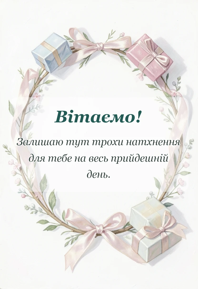 вітальна листівка - привітання з добрим ранком своїми словами