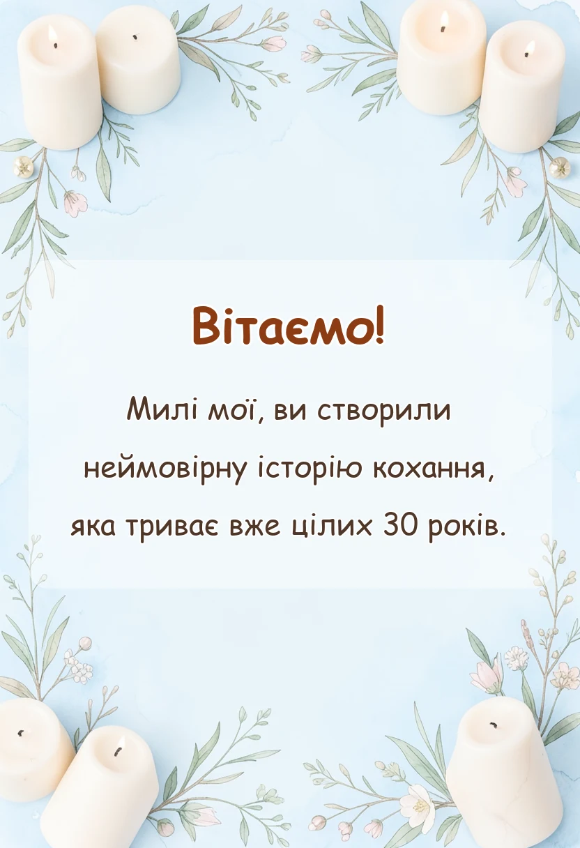 святкова картинка: привітання з річницею весілля батькам