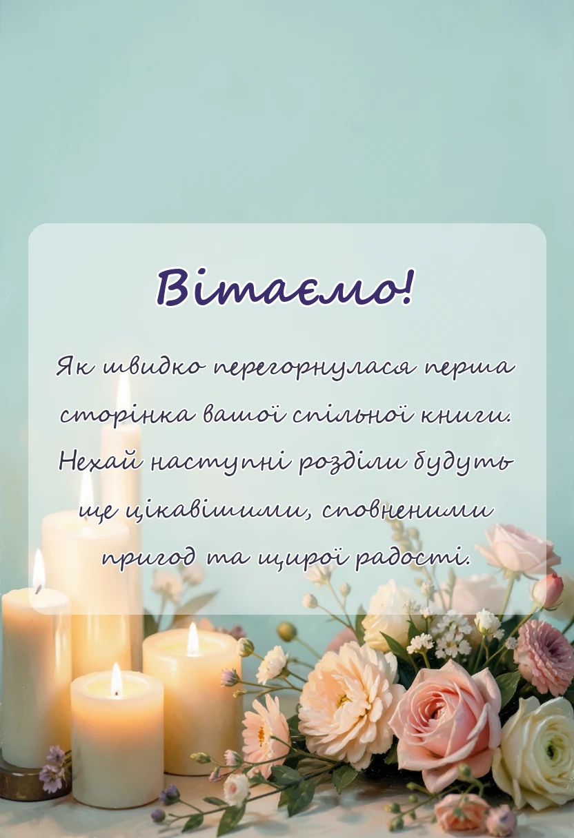 унікальна листівка - картинки з першою річницею весілля